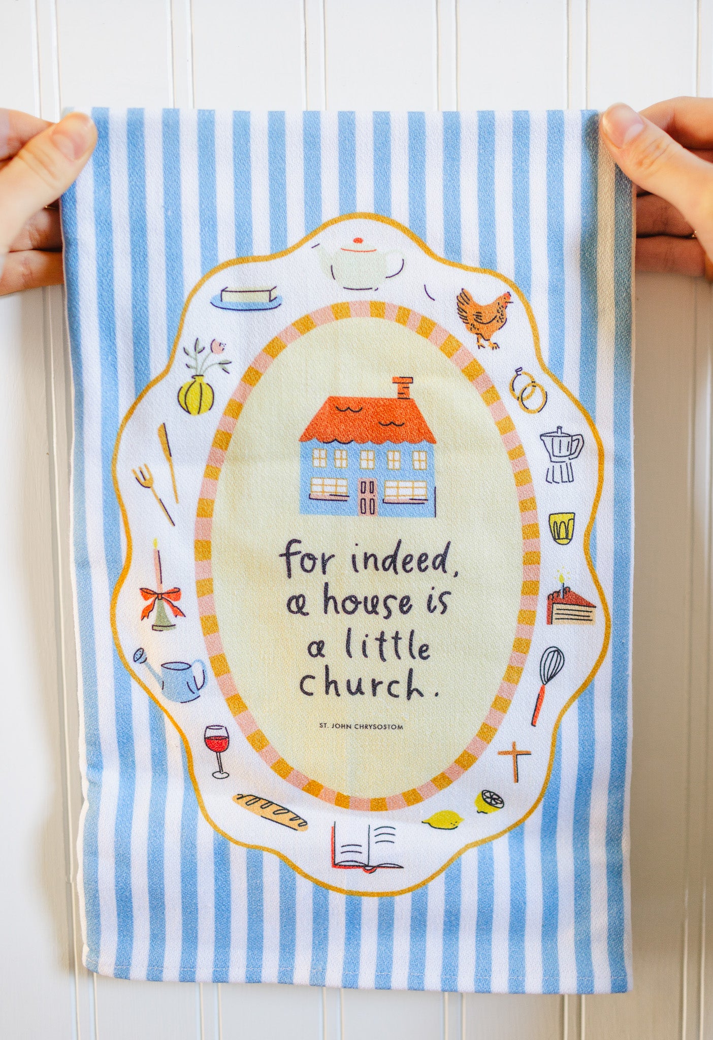 A House is a Little Church Linen Tea Towel