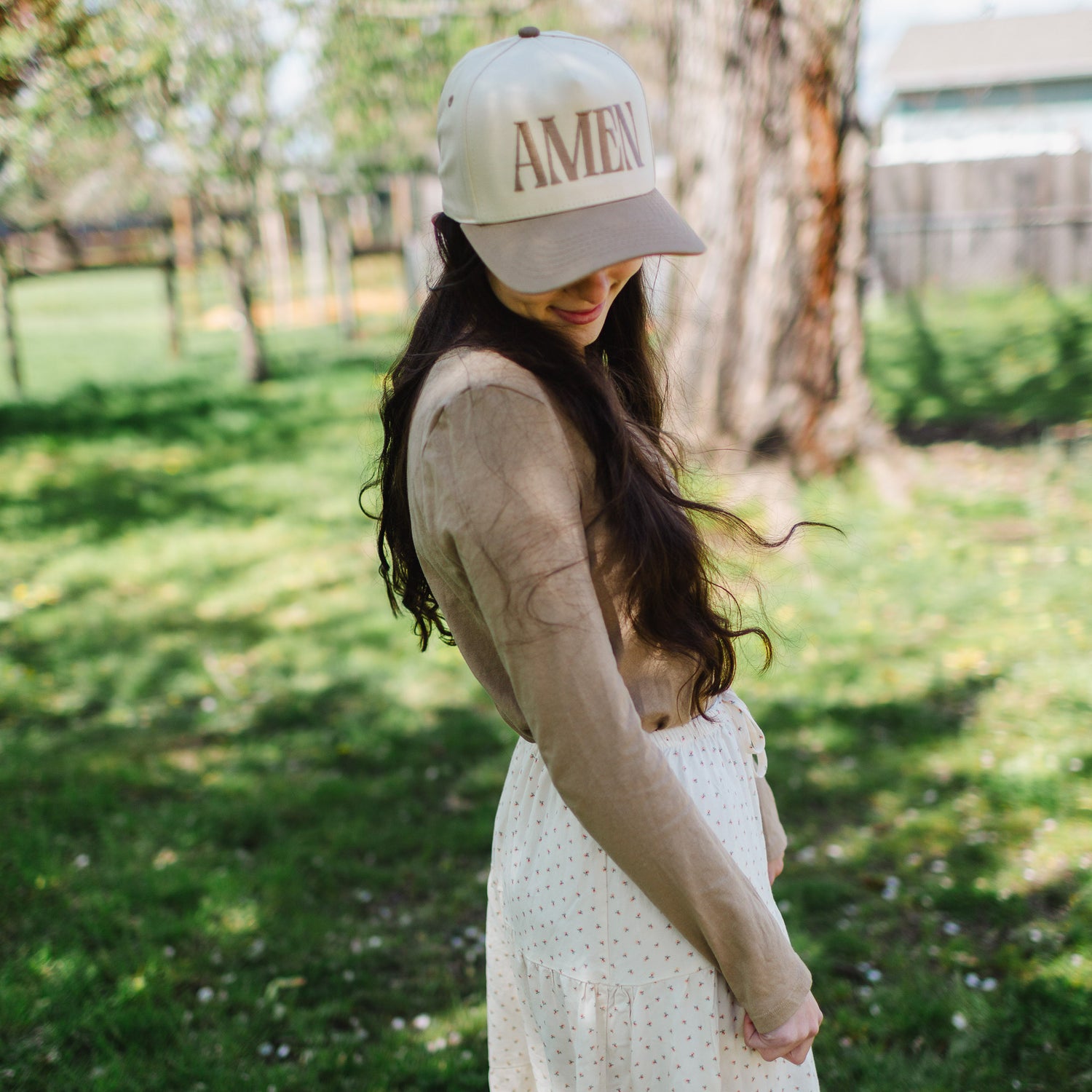 AMEN Trucker Hat: BEIGE