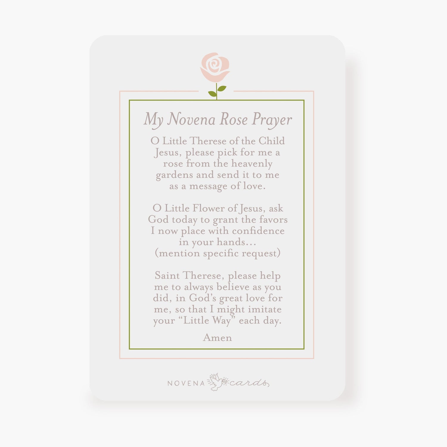 St. Thérèse Prayer Card – Novena Rose Prayer - Shepherd Me Shop