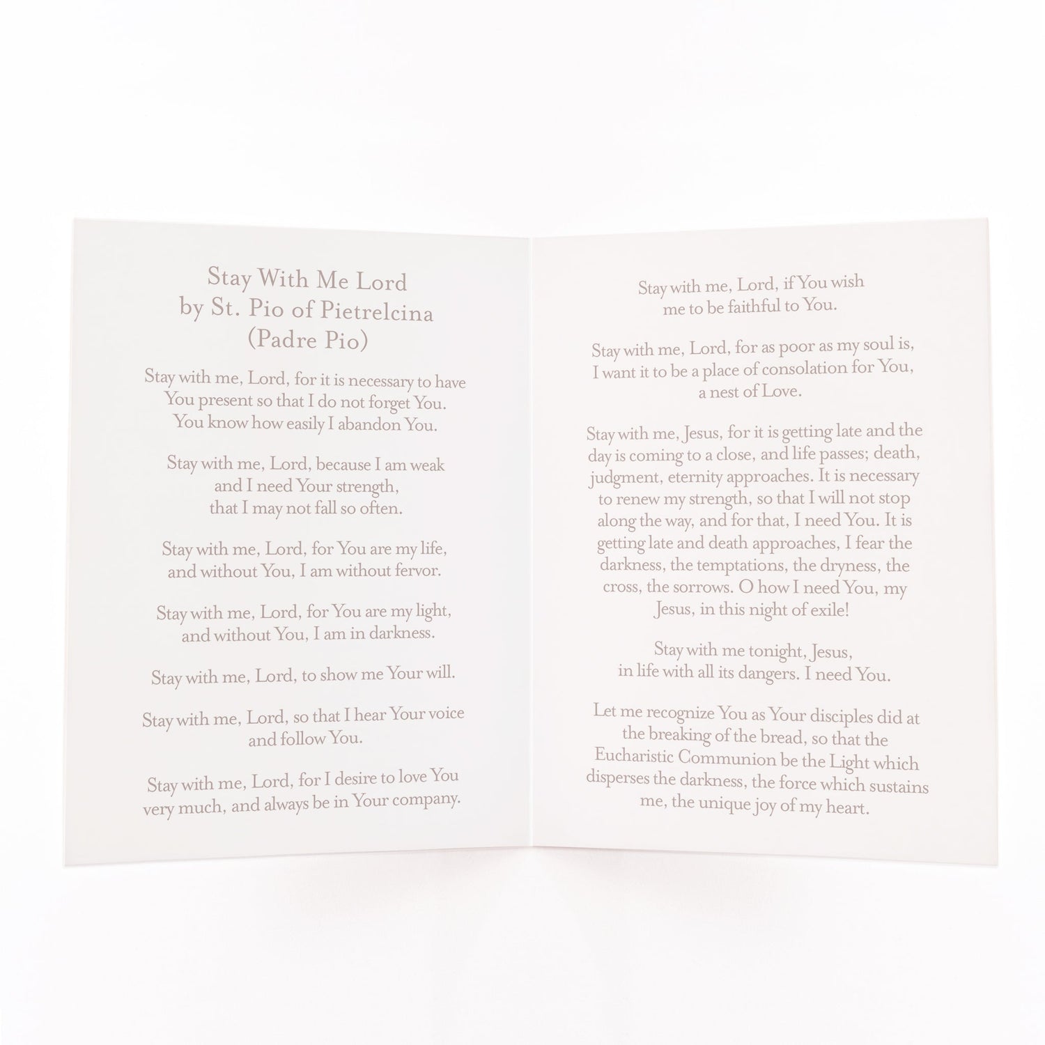 Stay With Me, Lord Prayer Card - Shepherd Me Shop