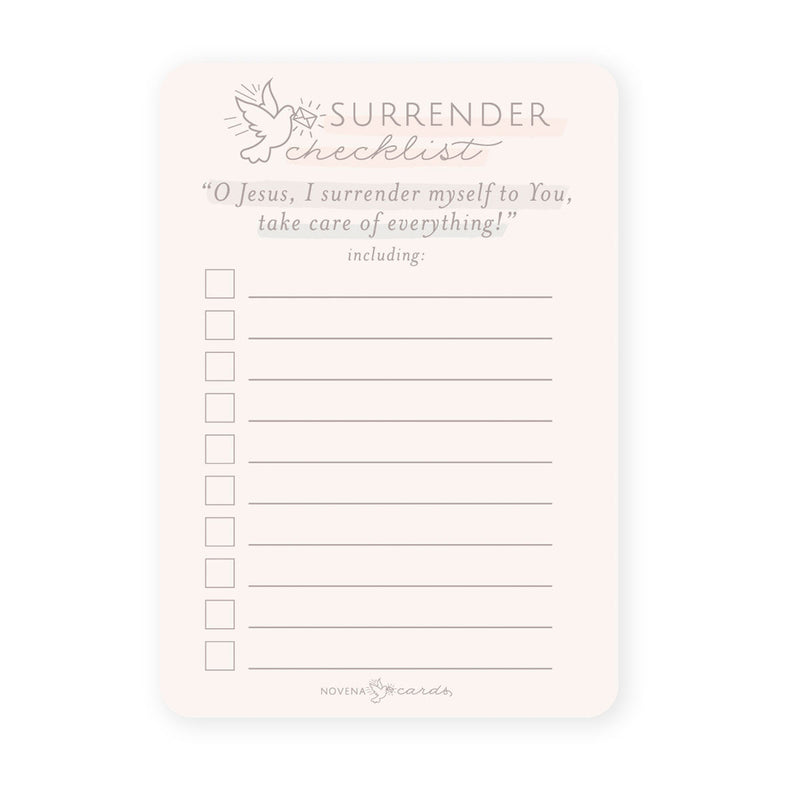 Surrender Novena Checklist: Pack of 5 - Shepherd Me Shop