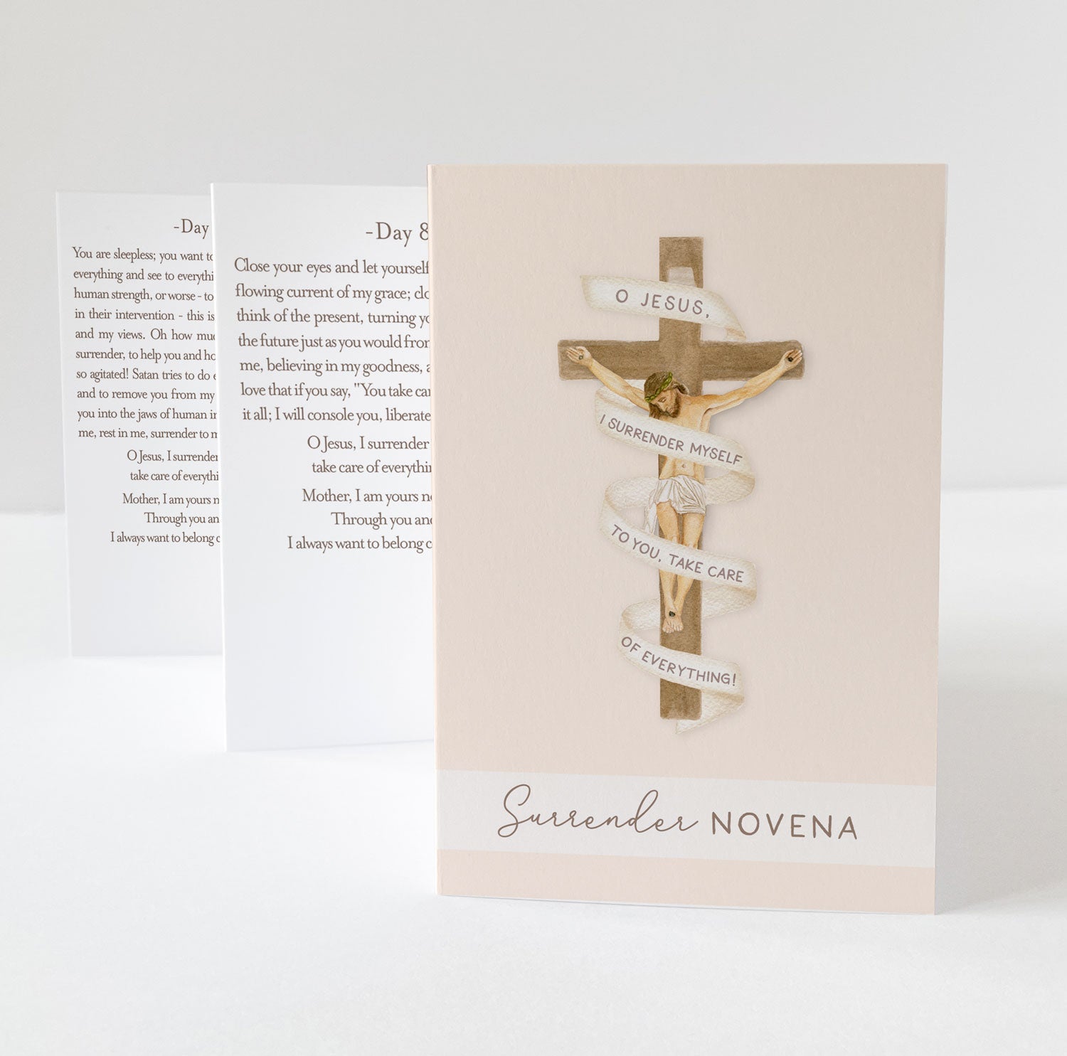 Surrender Novena Prayer Card | Beige - Shepherd Me Shop