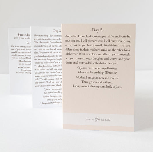 Surrender Novena Prayer Card | Beige - Shepherd Me Shop