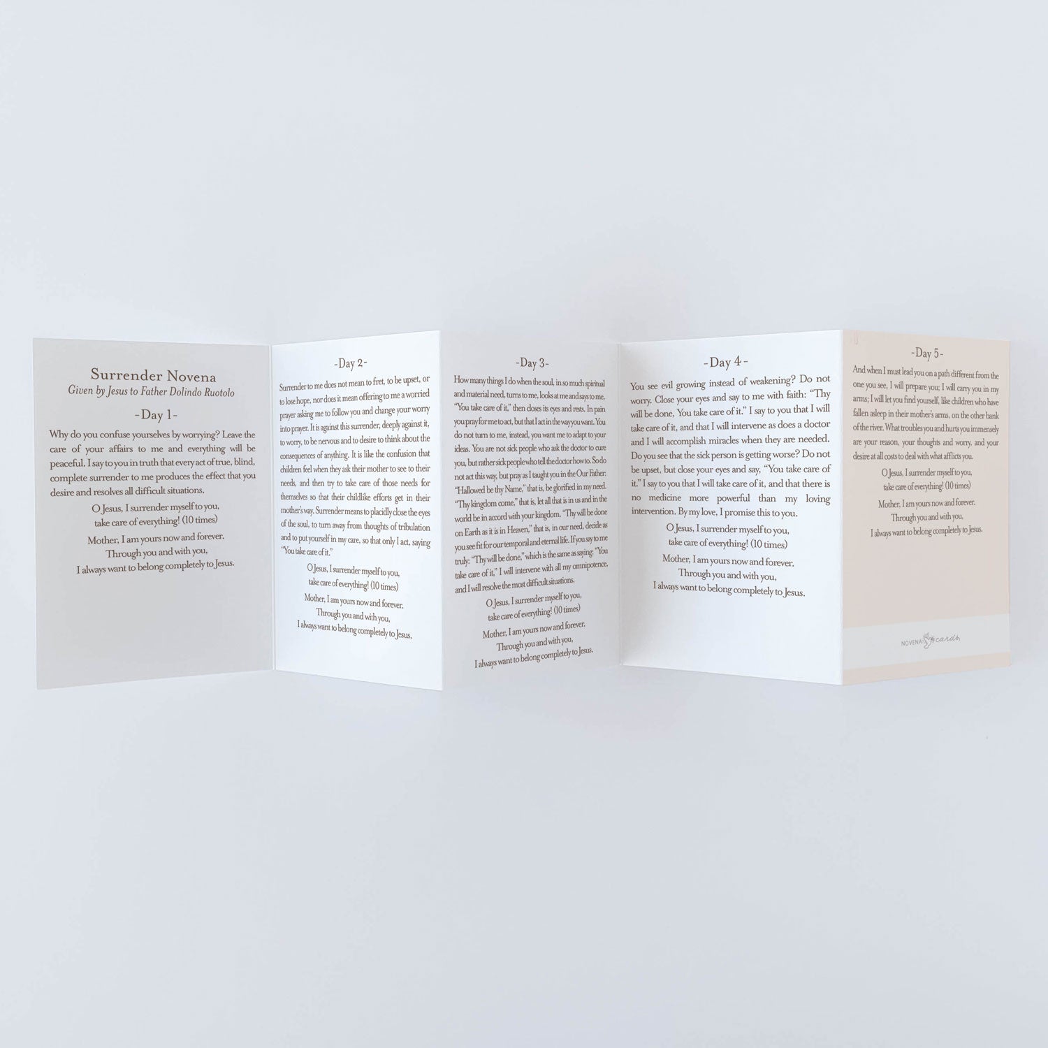 Surrender Novena Prayer Card | Beige - Shepherd Me Shop