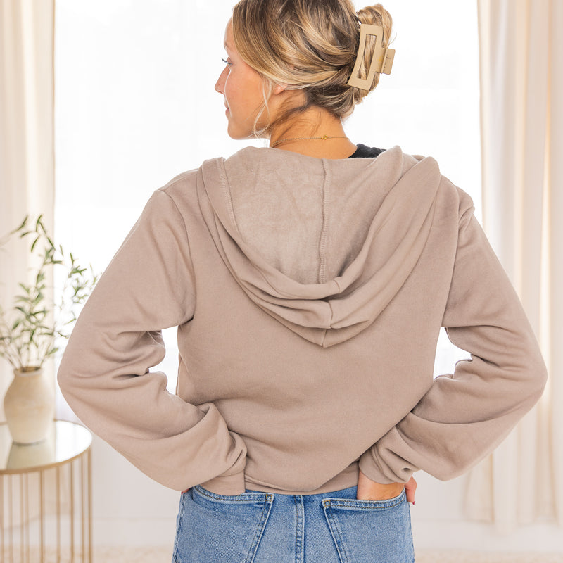 The Thérèse Catholic Zip-Up Sweatshirt – Inspired by St. Thérèse of Lisieux: Tan