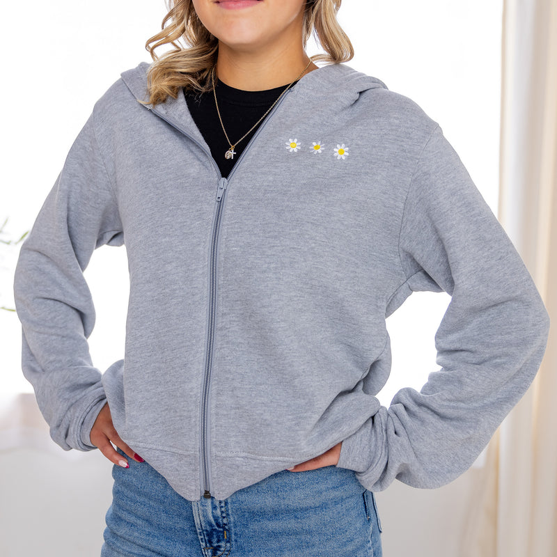 The Gianna Catholic Zip-Up Sweatshirt – Inspired by St. Gianna Molla: Grey