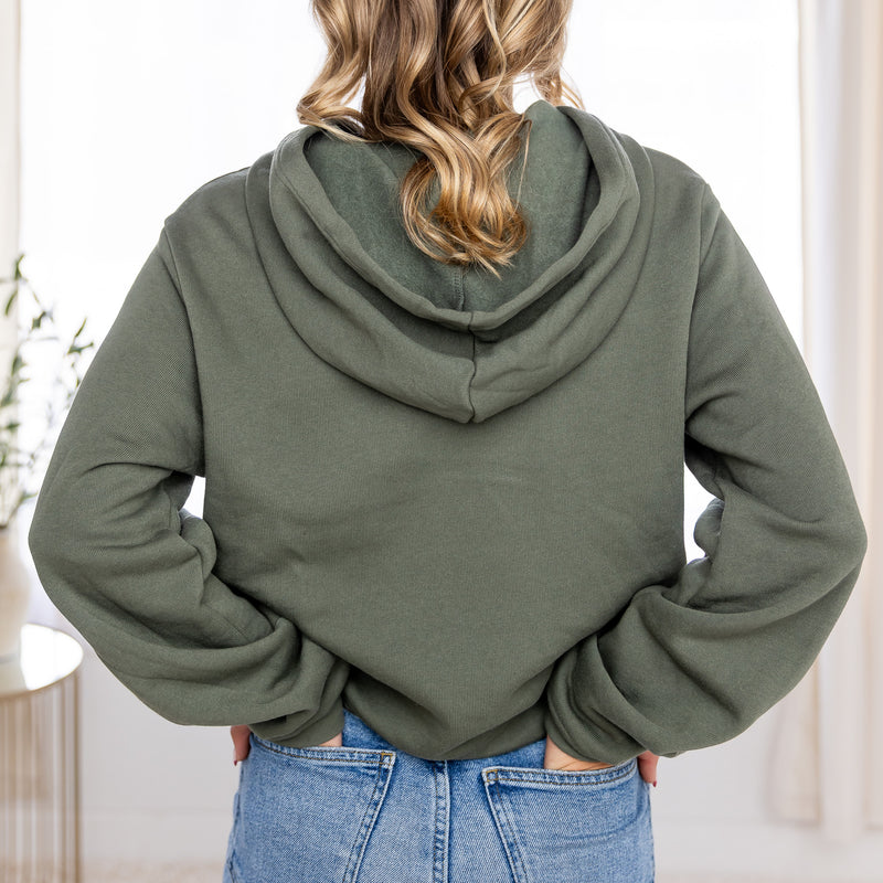 The Joan Catholic Hoodie Sweatshirt – St. Joan of Arc Inspired: Army Green