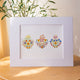 Folk Art Holy Family Hearts Print: 8x10